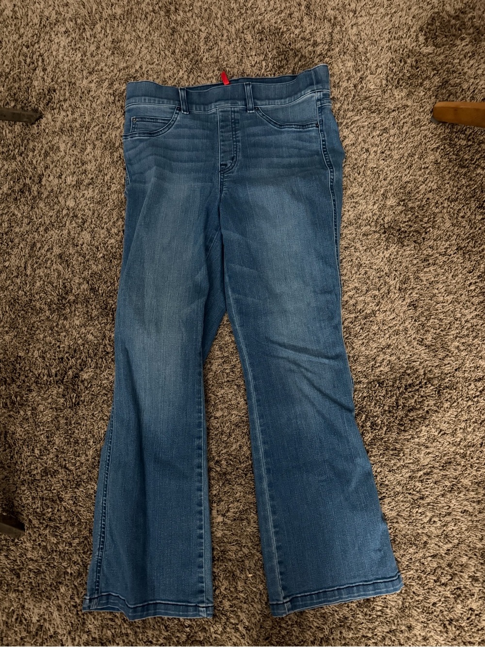Spanx Women’s Flare Jeans in Medium Blue - elastic banded waist size large